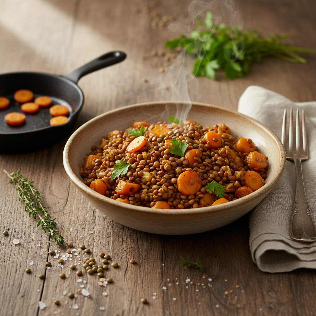 Poêlée de Carottes et Lentilles