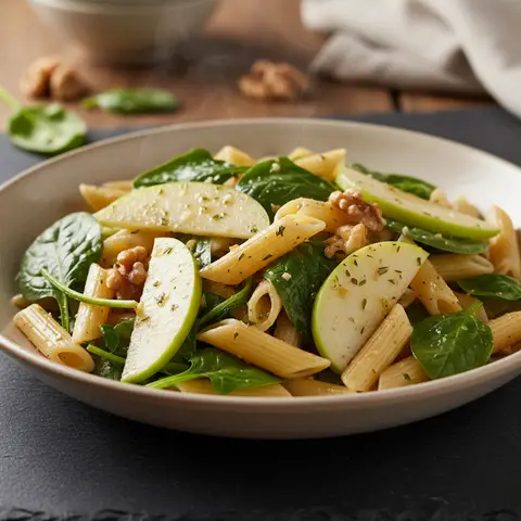 Warm Pasta, Spinach, and Apple Salad