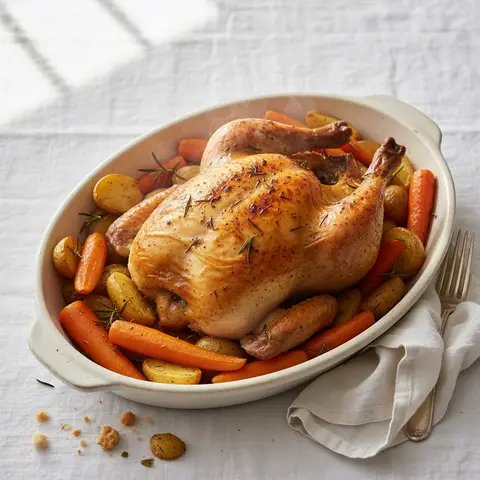 Roasted Chicken with Carrots and Potatoes