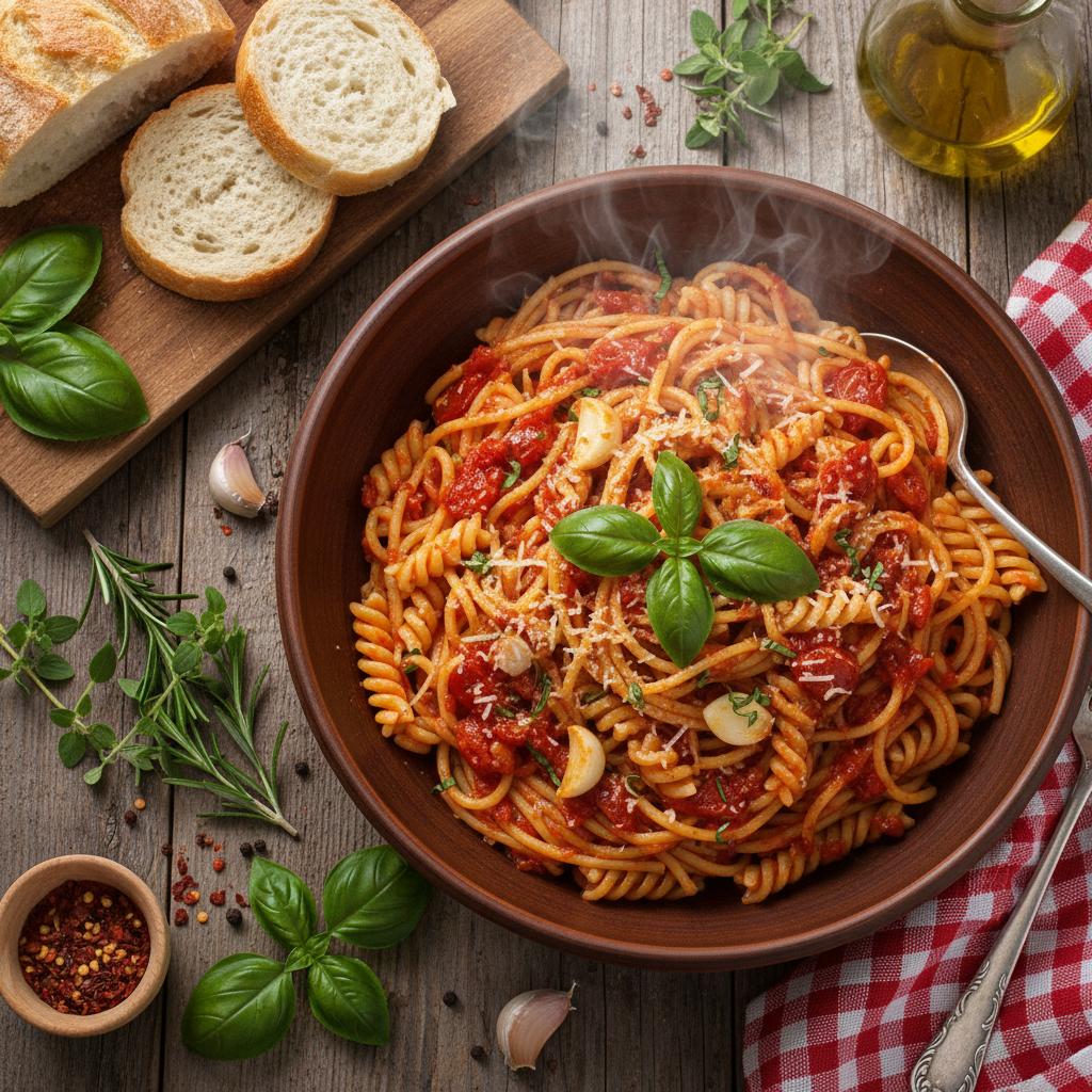 Pâtes à la Sauce Tomate et Ail