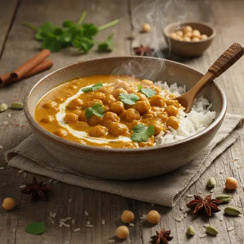 Curry de Pois Chiches et Riz