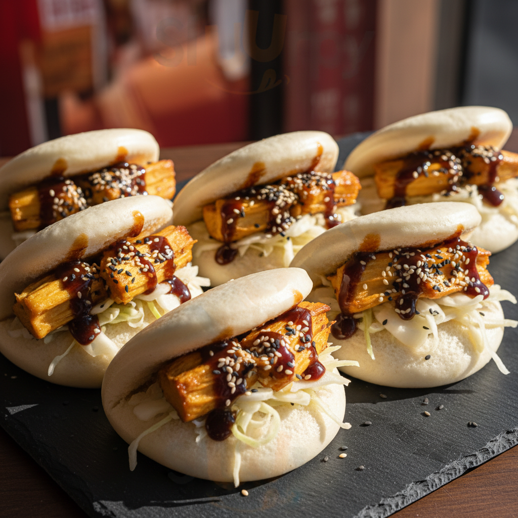 Bao buns jackfruit & sauce hoisin chou mariné