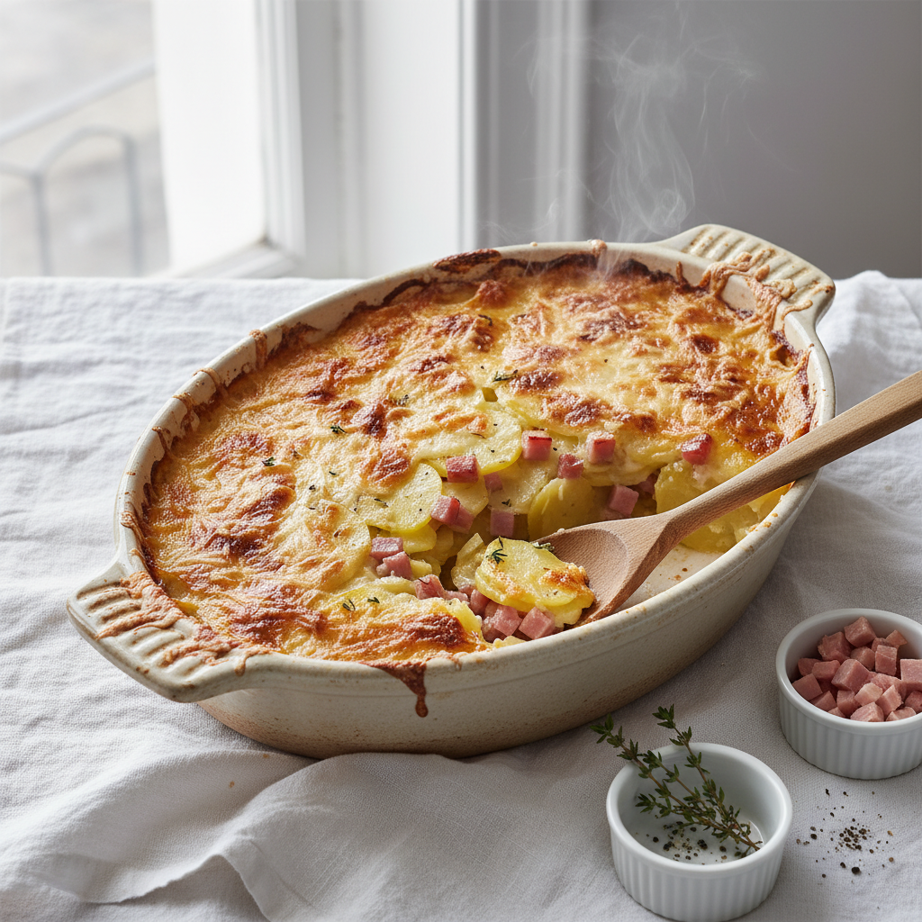 Gratin de Pommes de Terre au Jambon et Gruyère