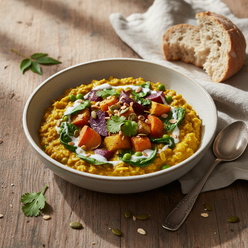 Porridge Curry aux Flocons d'Avoine