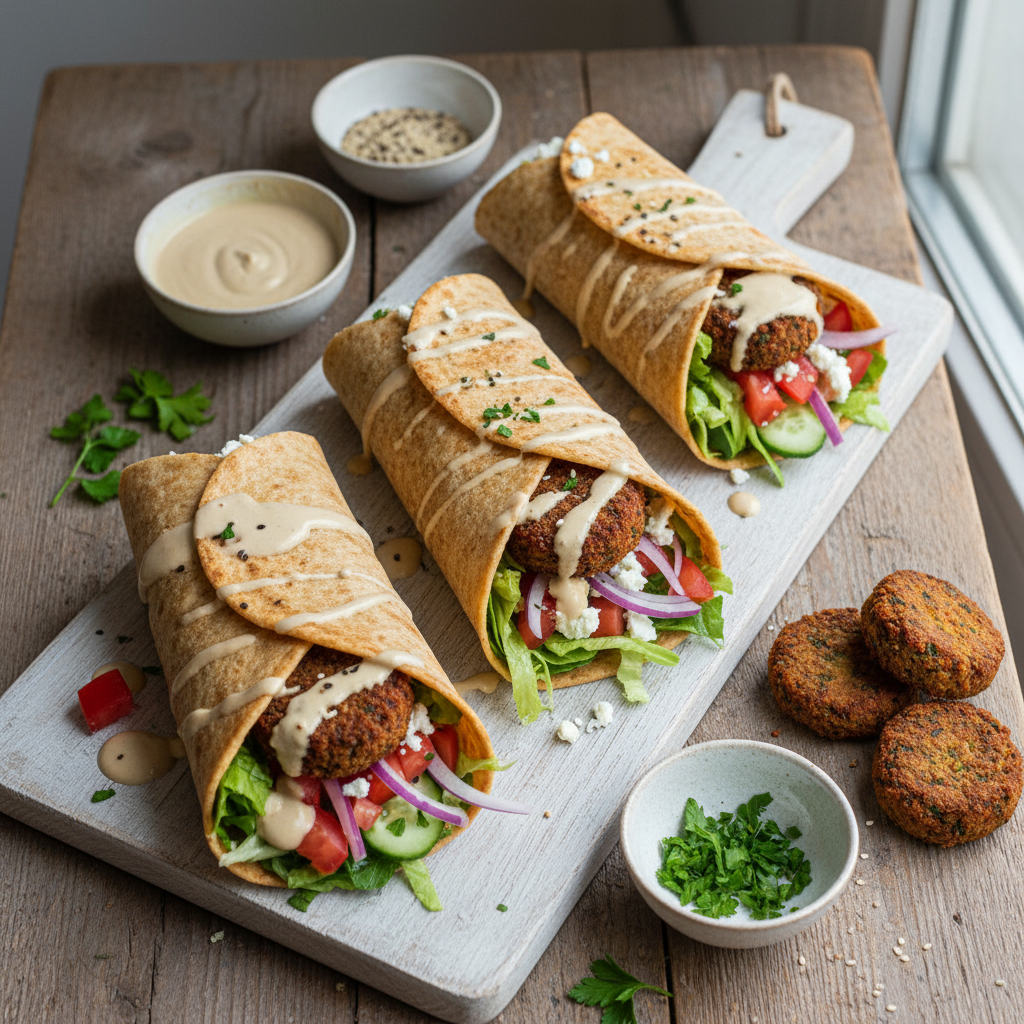 Wrap Méditerranéen aux Falafels Maison