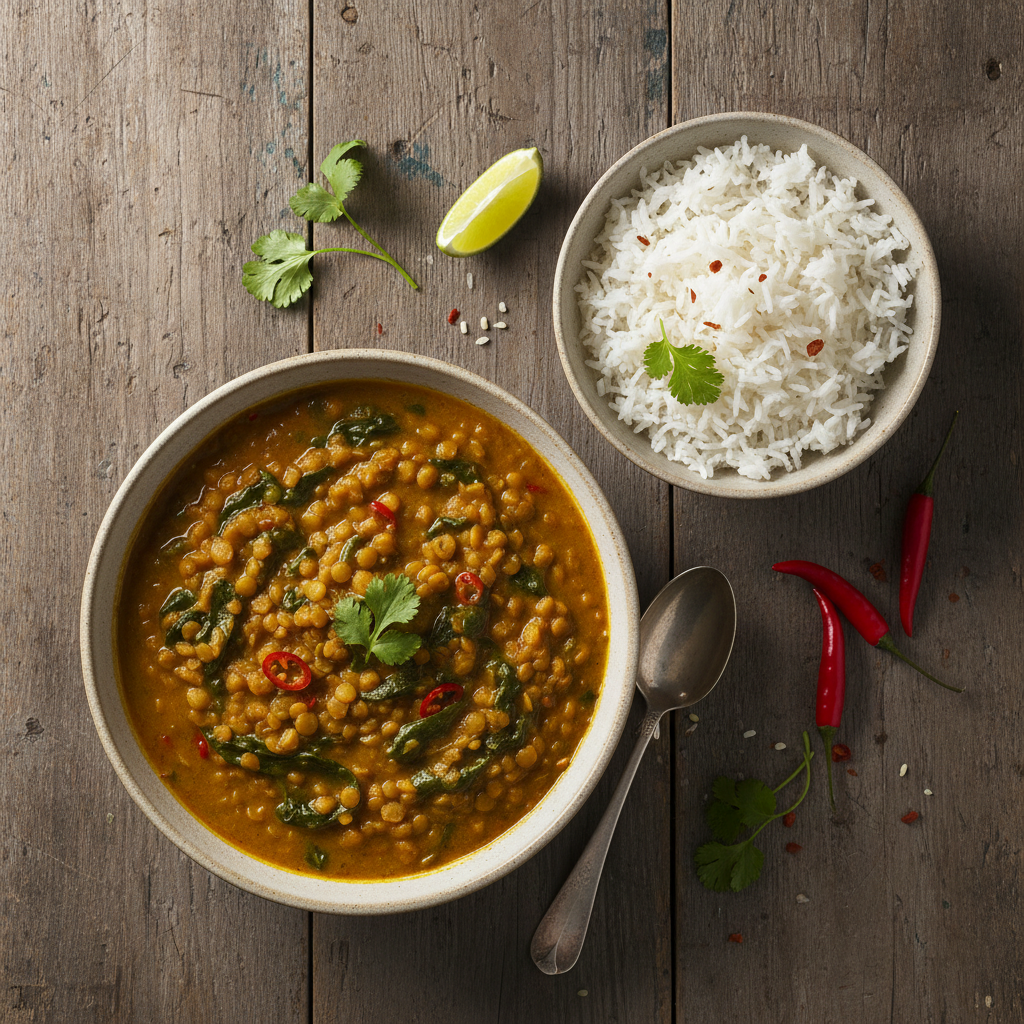 Curry de Lentilles aux Épinards