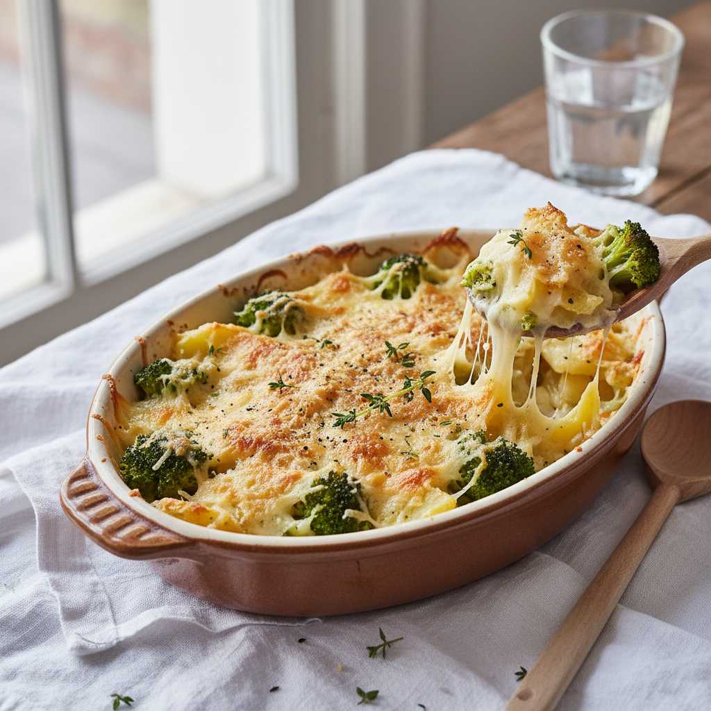 Gratin de brocoli et pommes de terre