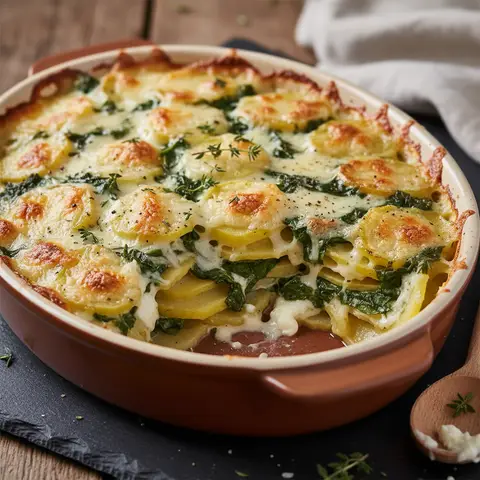 Kartoffel-Spinat-Gratin