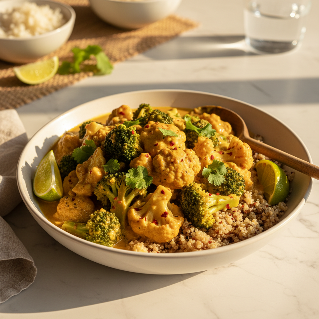 Curry de Brocoli et Chou-fleur au Coconut