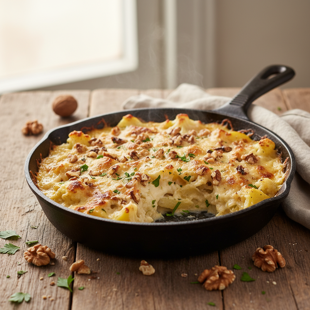 Gratin de Chou-fleur et Pommes de Terre aux Noix