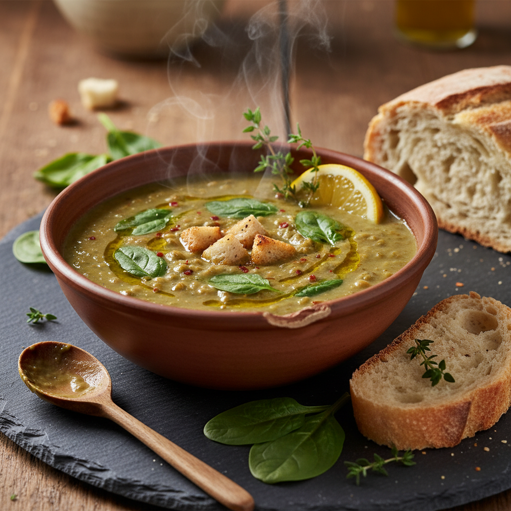 Soupe Velouté Lentilles et Épinards