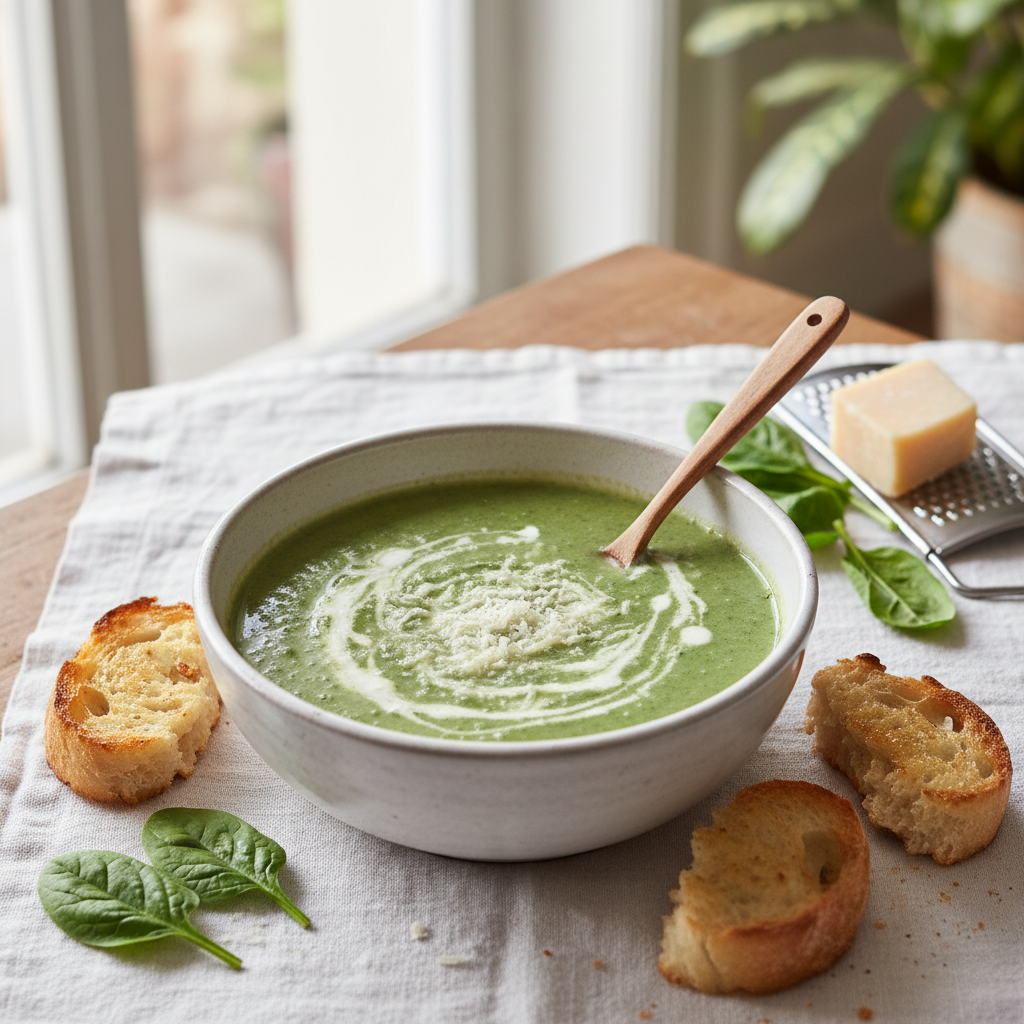 Soupe Épinards et Parmesan