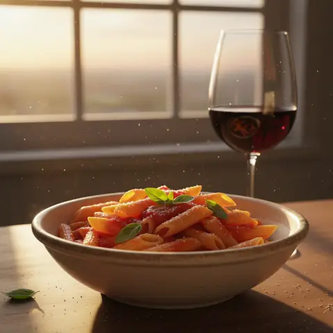 Penne mit einfacher Tomatensauce