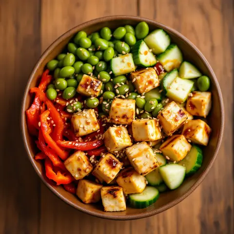 Bol Épicé au Tofu Grillé et Edamame
