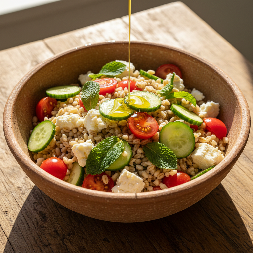 Bowl farro & feta concombre menthe