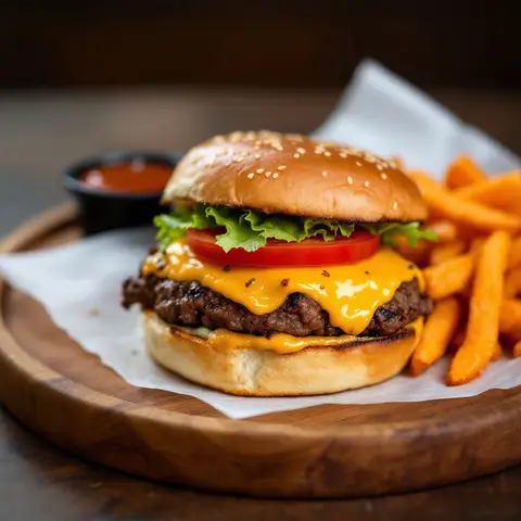 Burger tex-mex au bœuf et patate douce