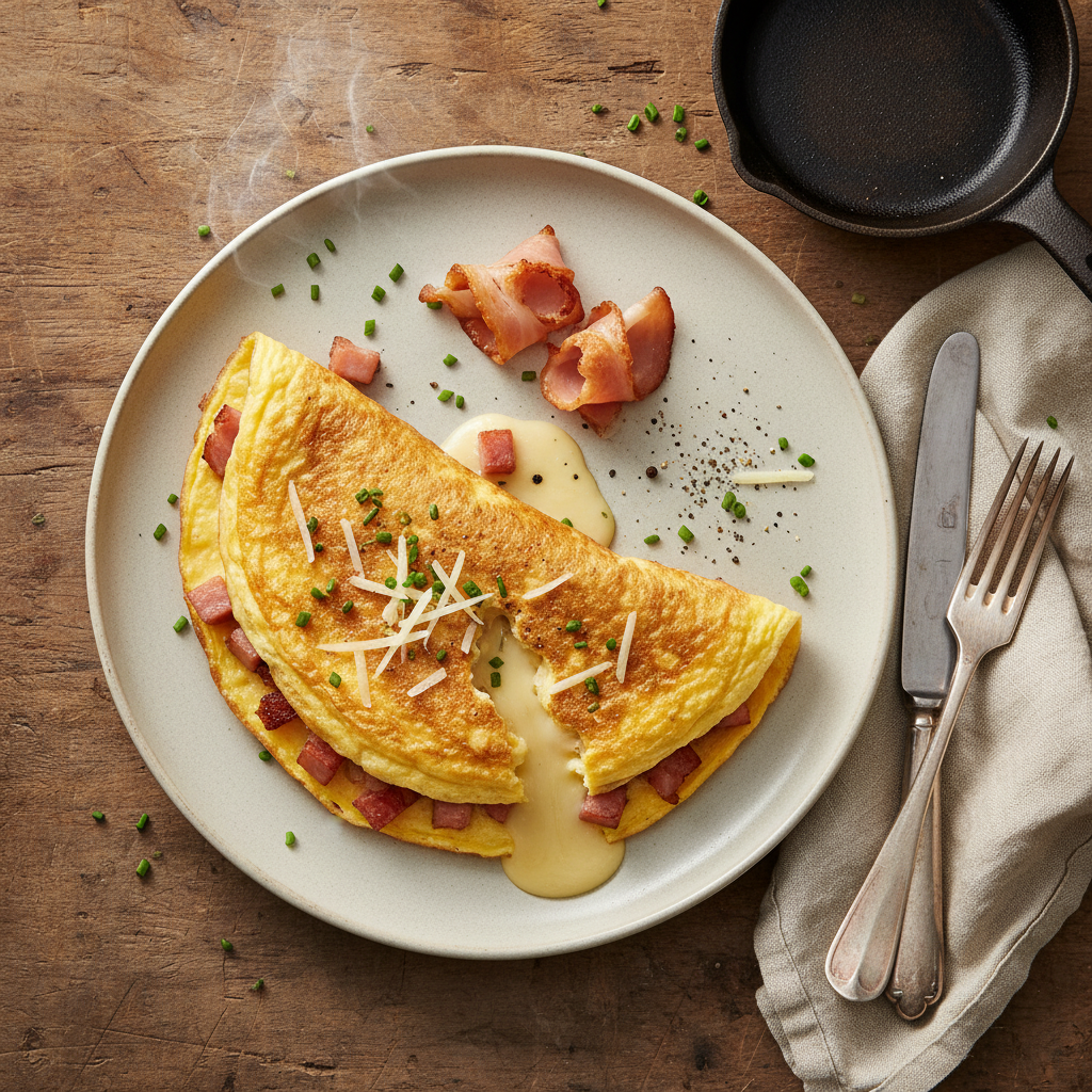 Omelette au Gruyère et Jambon