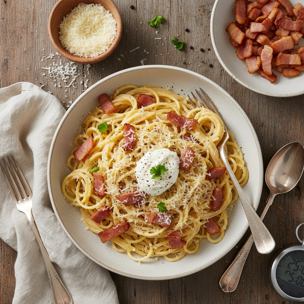 Pâtes Carbonara Améliorée