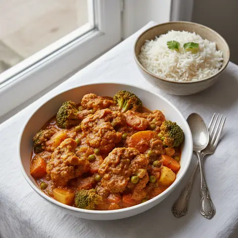 Indisches Gemüse-Curry mit Reis