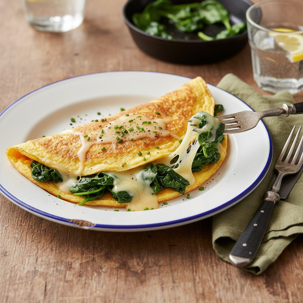 Omelette aux Épinards et Fromage