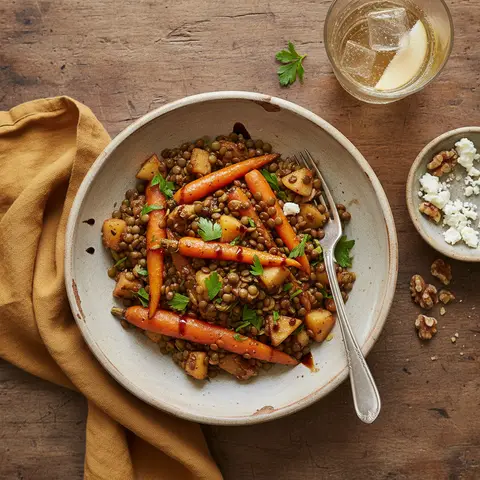 Lentils, Carrots, and Apples Skillet