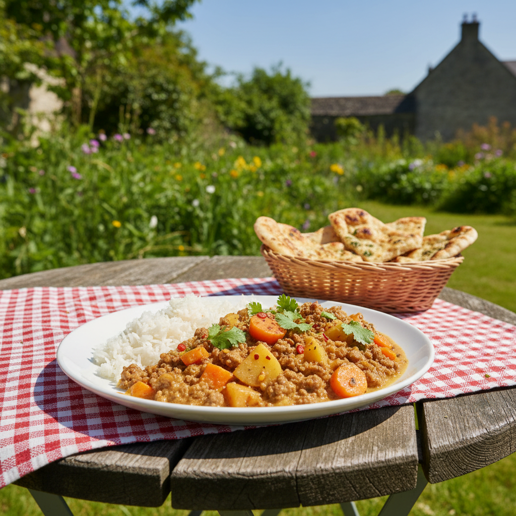 Curry de viande hachée aux carottes et pommes de terre