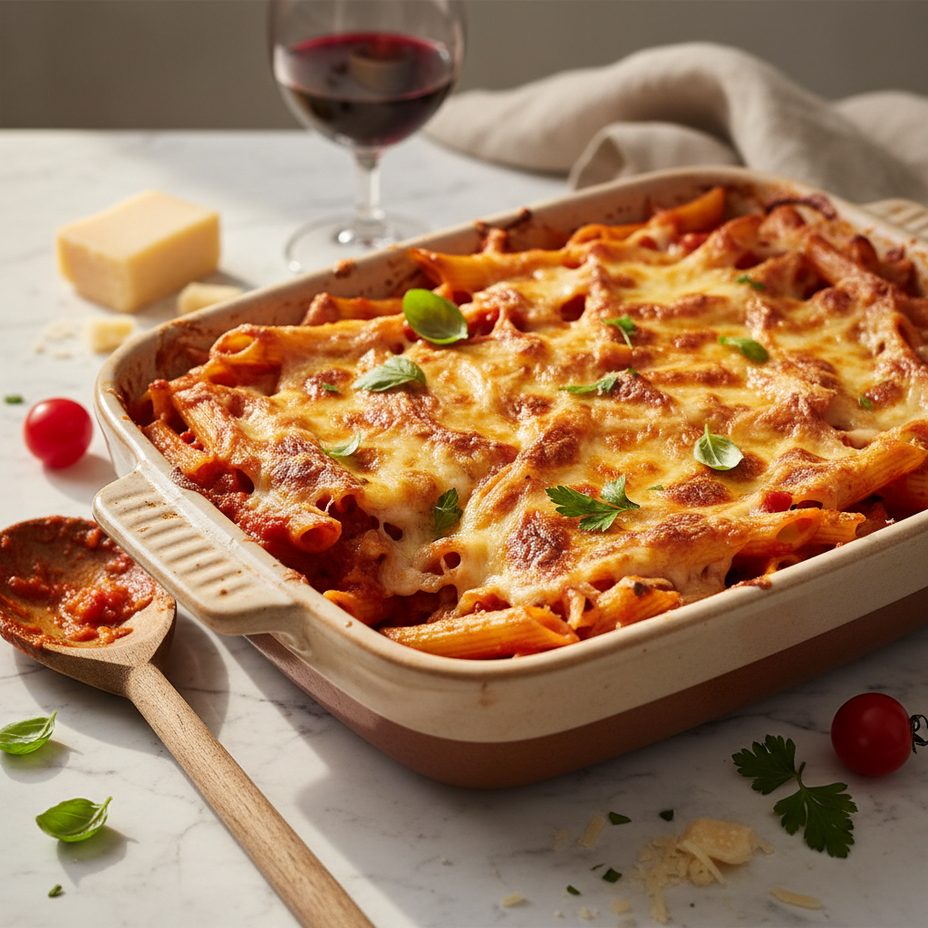 Pennes à la tomate et Comté