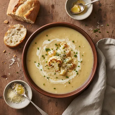 Blumenkohl-Cremesuppe mit Parmesan