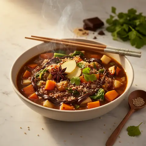 Schokoladen-Quinoa-Suppe mit Gemüse