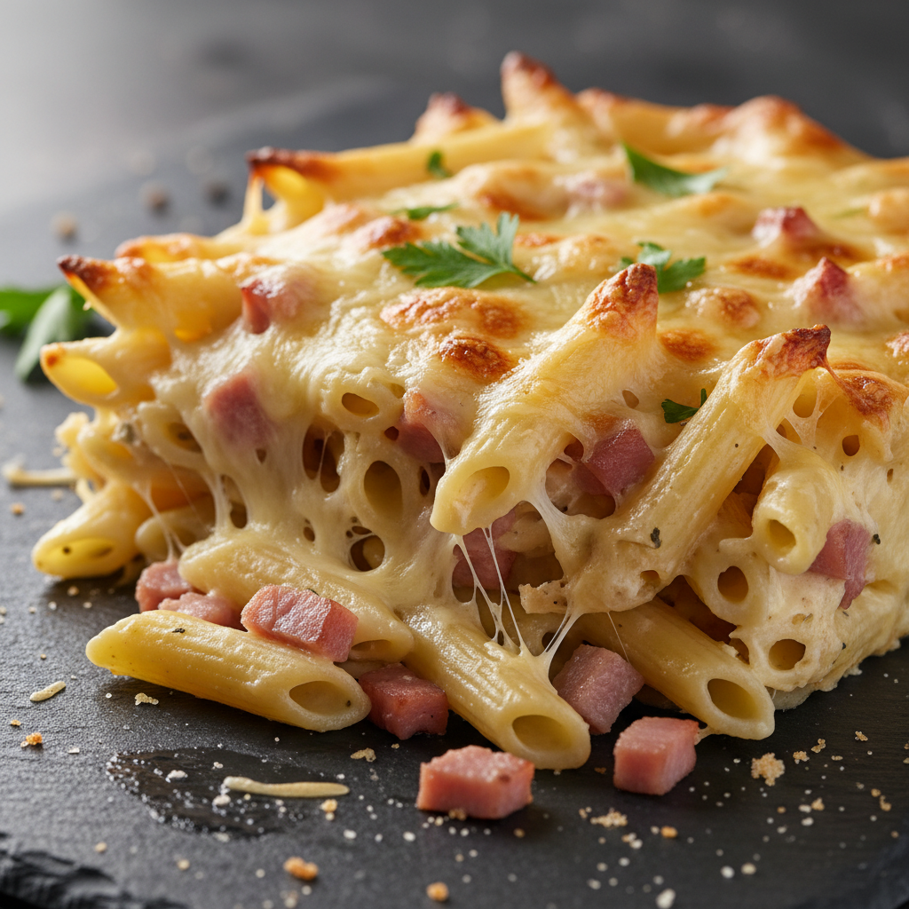 Gratin de Pâtes au Jambon et Fromage