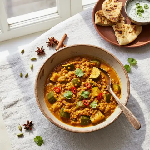 Red Lentil and Zucchini Curry