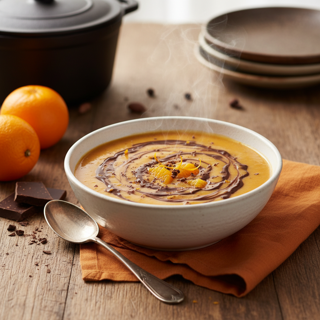 Soupe Crémeuse d'Oranges et Chocolat (Dessert)