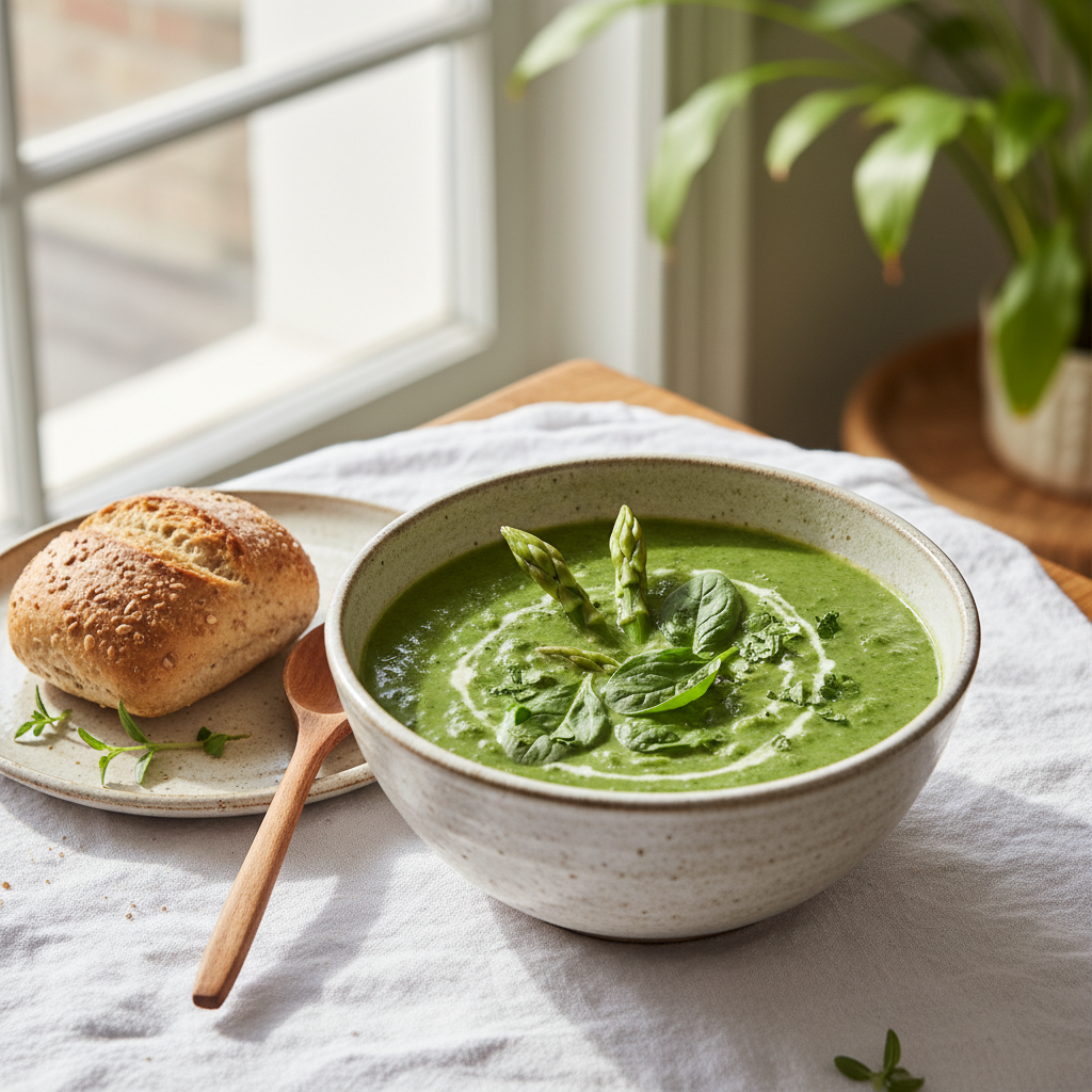 Soupe Épinards-Asperges Crémeuse