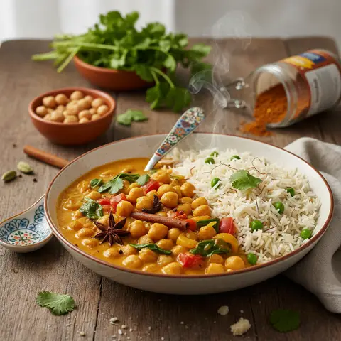 Curry de Pois Chiches et Riz Pilaf