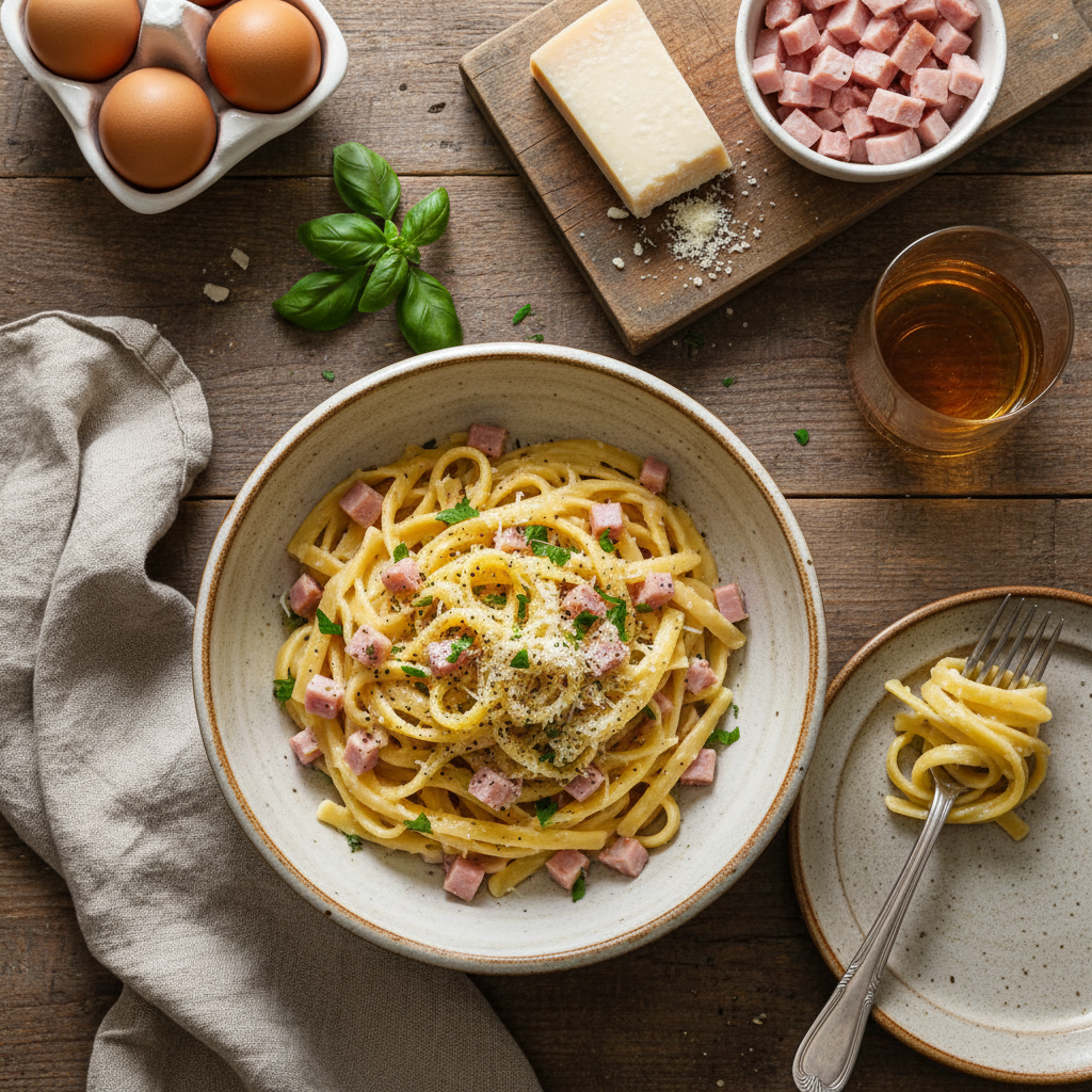 Pâtes à la Carbonara Simplifiée