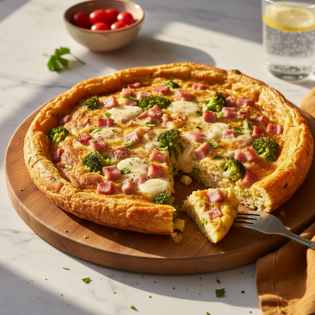 Frittata jambon-fromage et brocoli