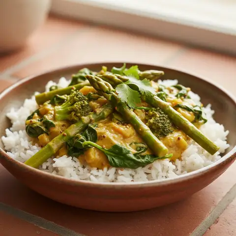 Asian Vegetable Curry with Rice