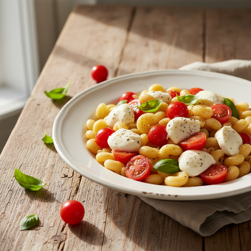 Pâtes à la Tomate et Mozzarella (Caprese)