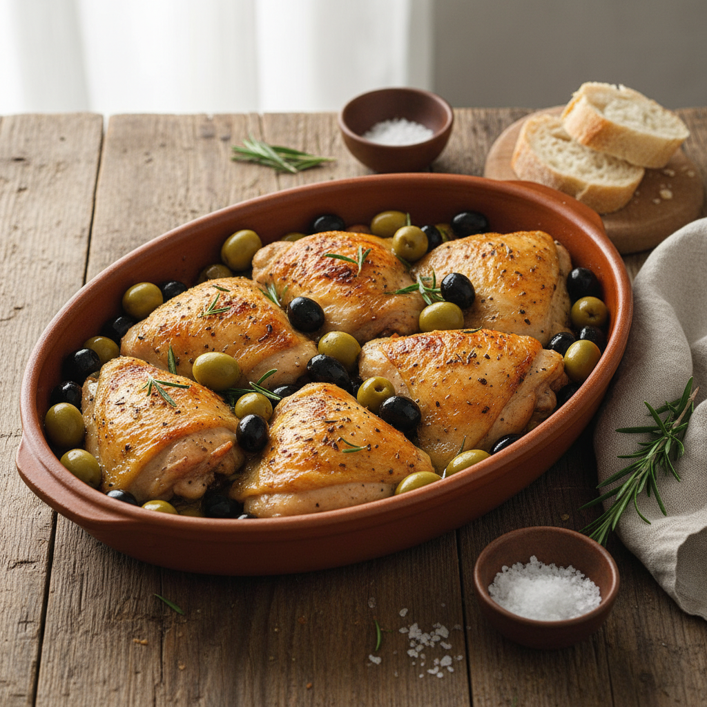 Poulet Rôti aux Olives - Plat Complet