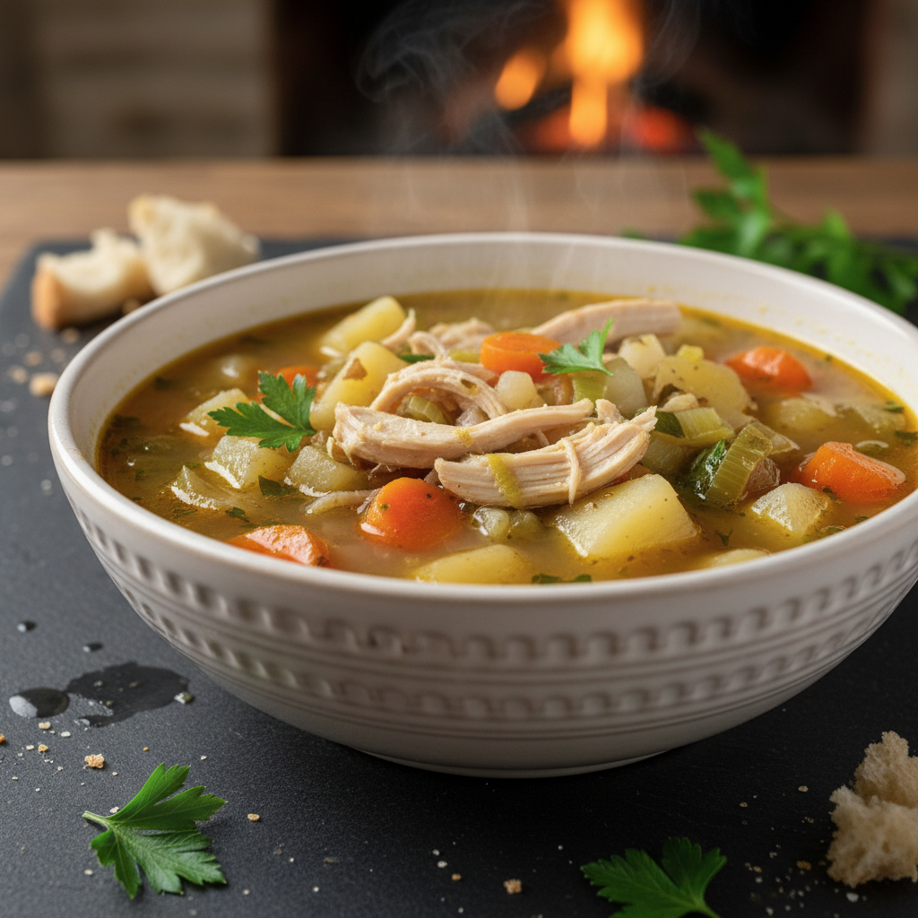 Soupe de légumes au poulet