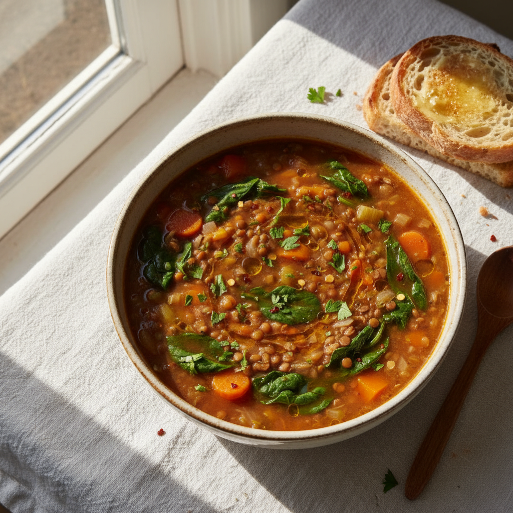 Soupe Lentilles & Épinards