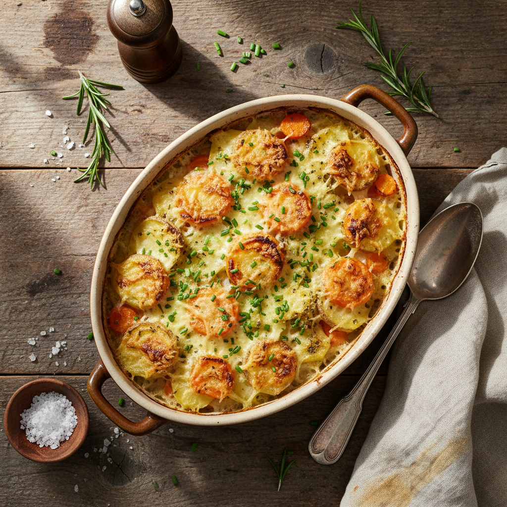 Gratin de Pommes de Terre et Carottes