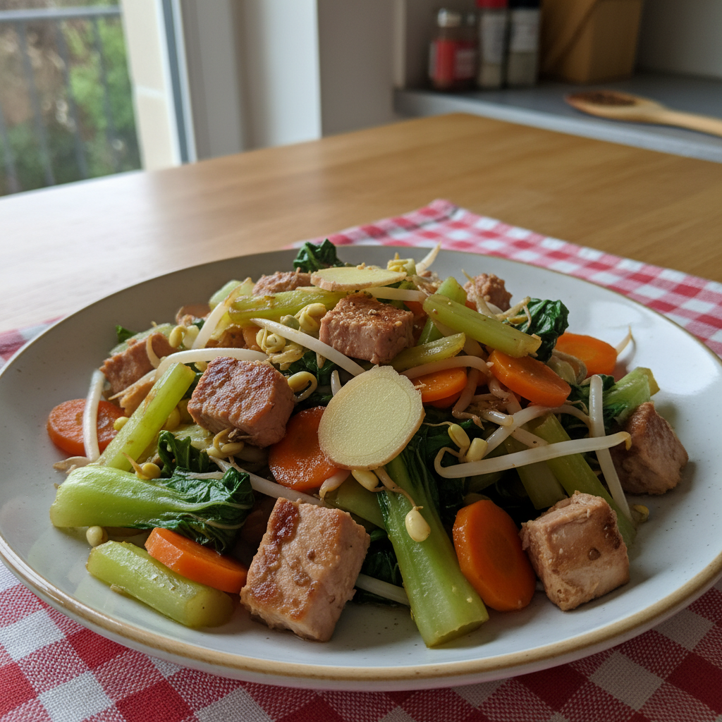 Wok de Légumes et Thon à l'Asiatique