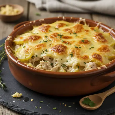 Hähnchen-Kartoffel-Gratin