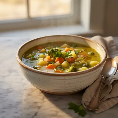 Gemüse- und Brokkolisuppe