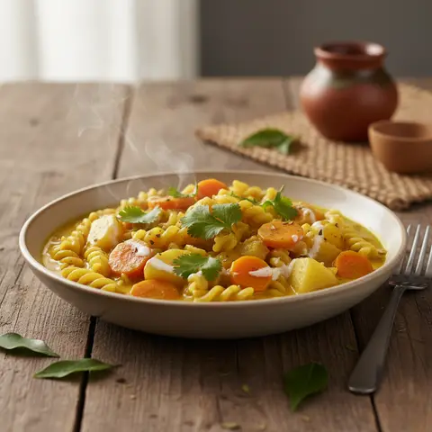 Quick Vegetarian Pasta Curry