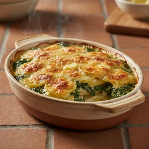 Kartoffel-Spinat-Gratin