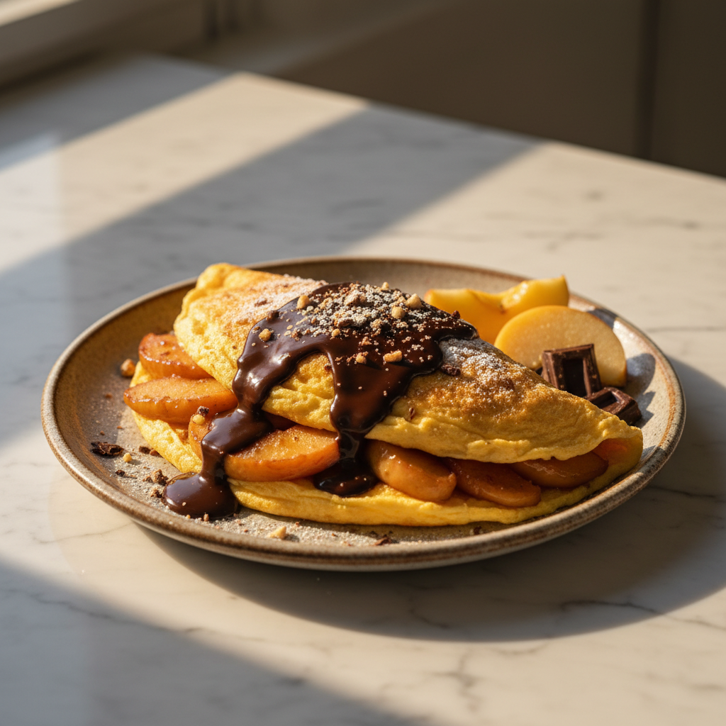 Omelette Sucrée à la Pomme et Chocolat
