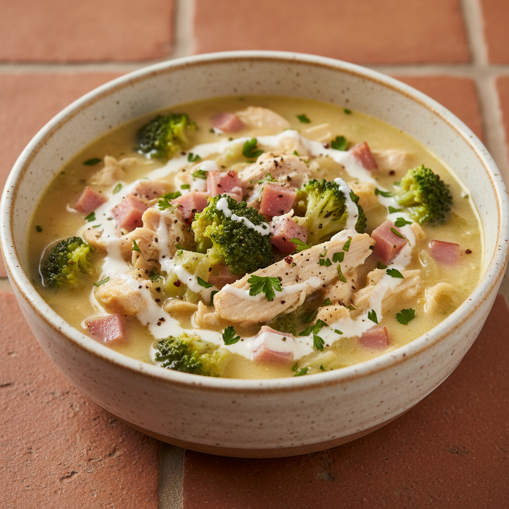 Soupe Brocoli Poulet Jambon