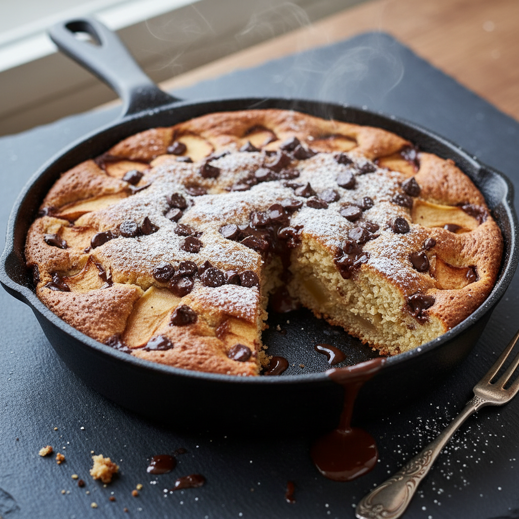 Gâteau Pomme Chocolat à la Poêle